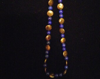 Lapis Lazuli with Golden pearls