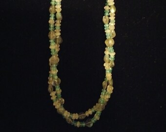 Apatite, Rose Quartz, Labradorite double stranded necklace