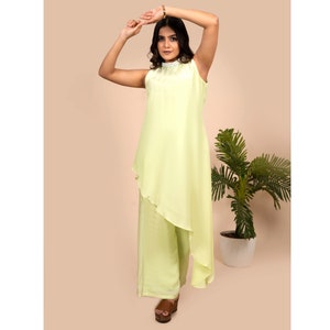 Green kurta pant set