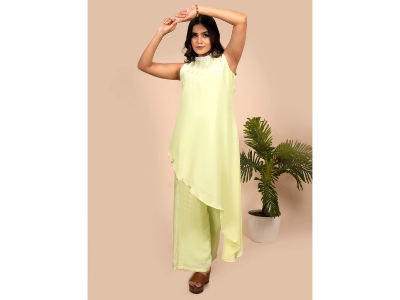 Green kurta pant set