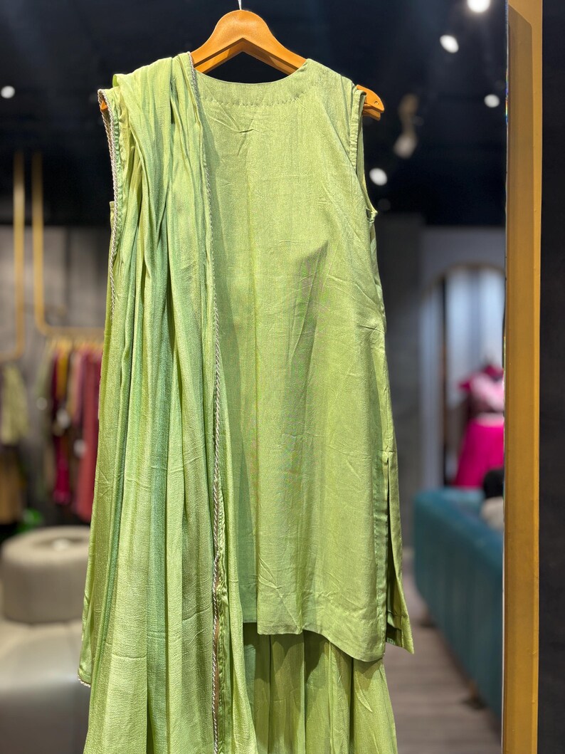 Pink Silk Palazzo Suit: Salwar Kameez with Dupatta image 10