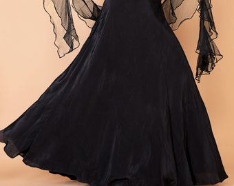 Premium Black Lehenga Skirt for women with Hand Embroidered Waist-Silk Lengha Skirt Only