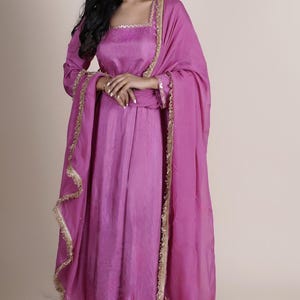 Pink anarkali dress partywear