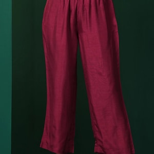 Wine staright pants