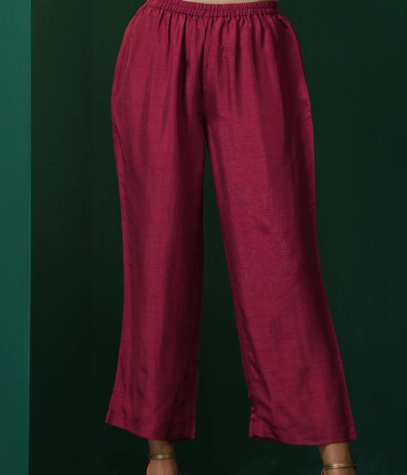 Wine staright pants