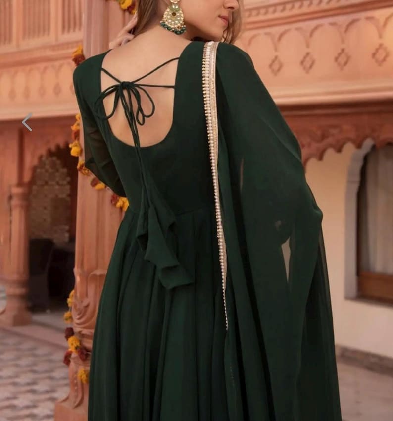 Bottle Green Anarkali suit - Salwar Kameez for women