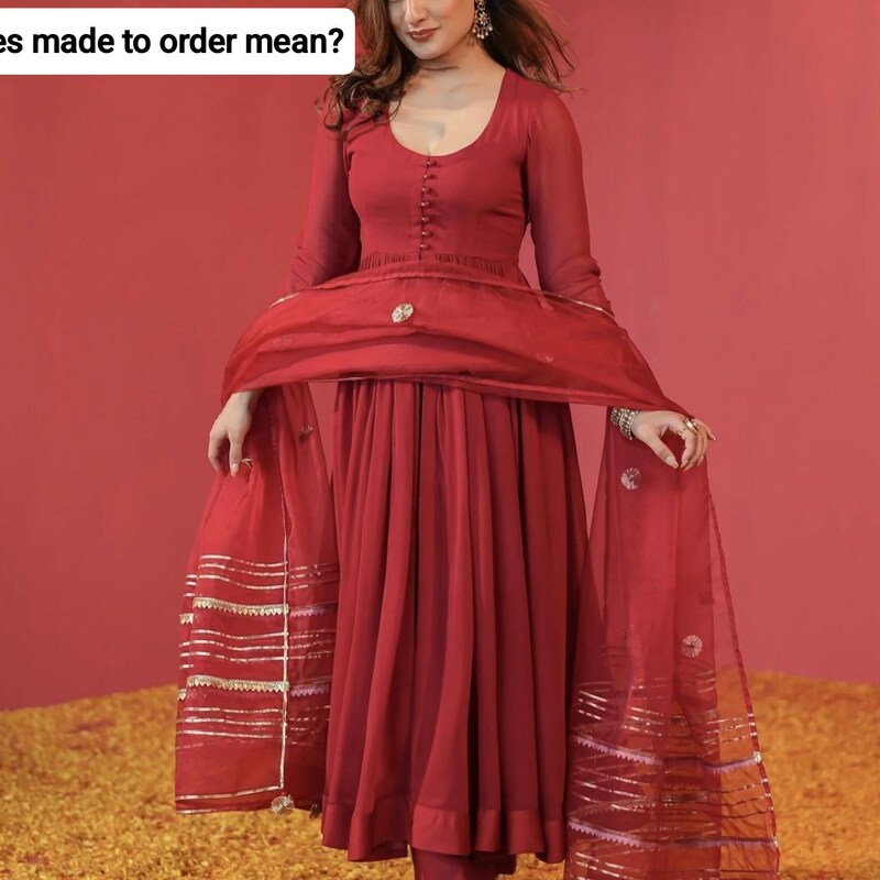 2pc. Red Maternity Anarkali Suit
