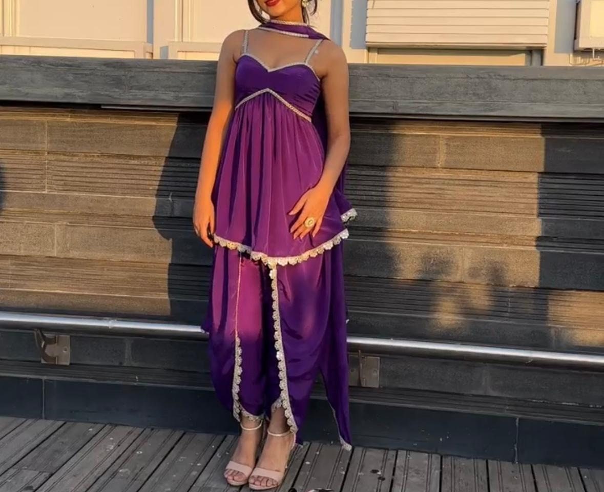 dhoti pants with peplum top