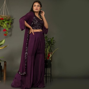 Designer indowestern outfits for women with Jacket/ Mehendi outfits indian wedding