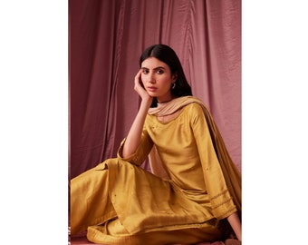 Latest designer Pakistani Suit  For Women With Organza Dupatta, Indian Salwar Kameez.Yellow Suit For Wedding Haldi