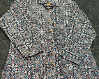 Indian Cotton top for women - Hand block Printed Short Kurti