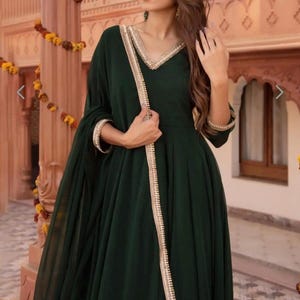 Dark green Indian Anarkali Dress - Wedding outfits