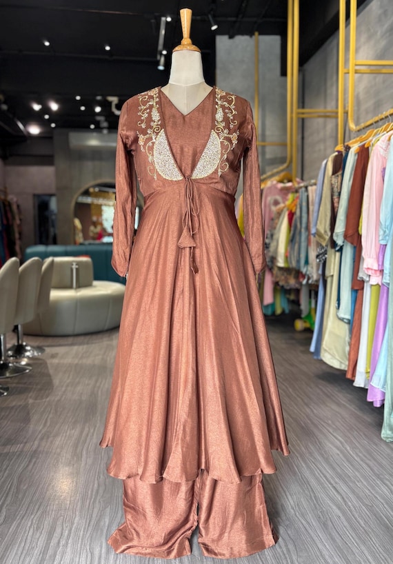 anarkali bridesmaid dresses Nidhika Shekhar Hand Embellished Crepe Gown. S main image 0