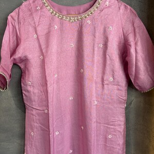 Pink Silk Palazzo Suit: Salwar Kameez with Dupatta image 5