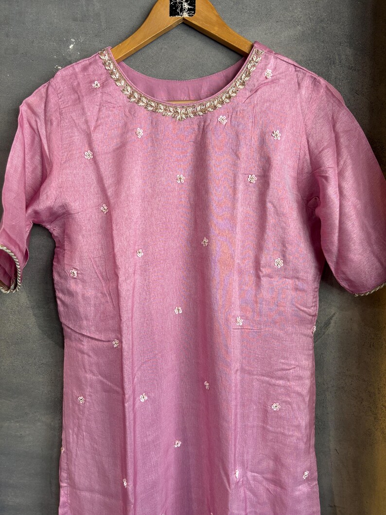 Pink Silk Palazzo Suit: Salwar Kameez with Dupatta image 5