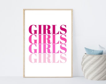 Girls Bedroom print, Girls nursery wall art print, Girls room poster, Girls bedroom printable art, Girls room wall decor, INSTANT DOWNLOAD