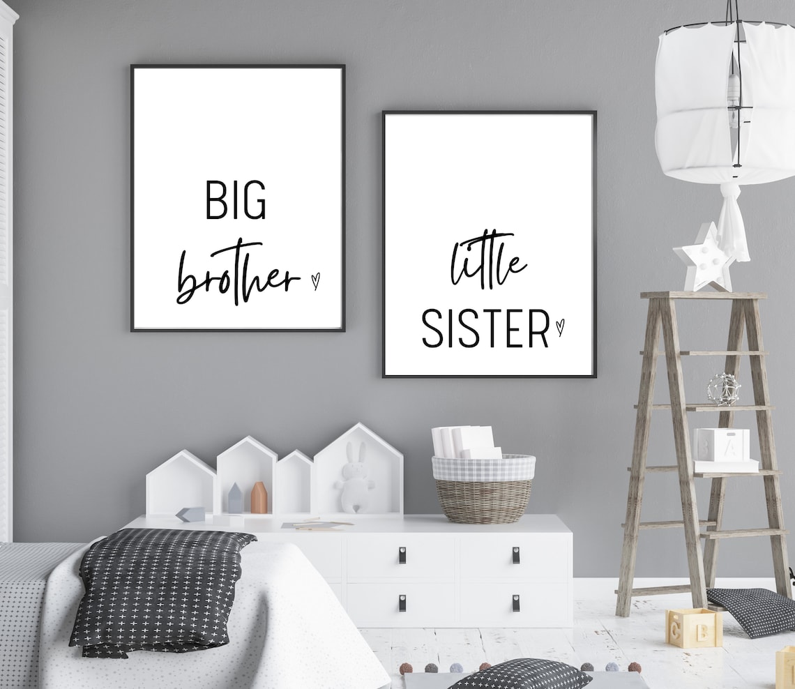 Big Brother Little Sister Prints Set of 2 Kids Downloadable - Etsy