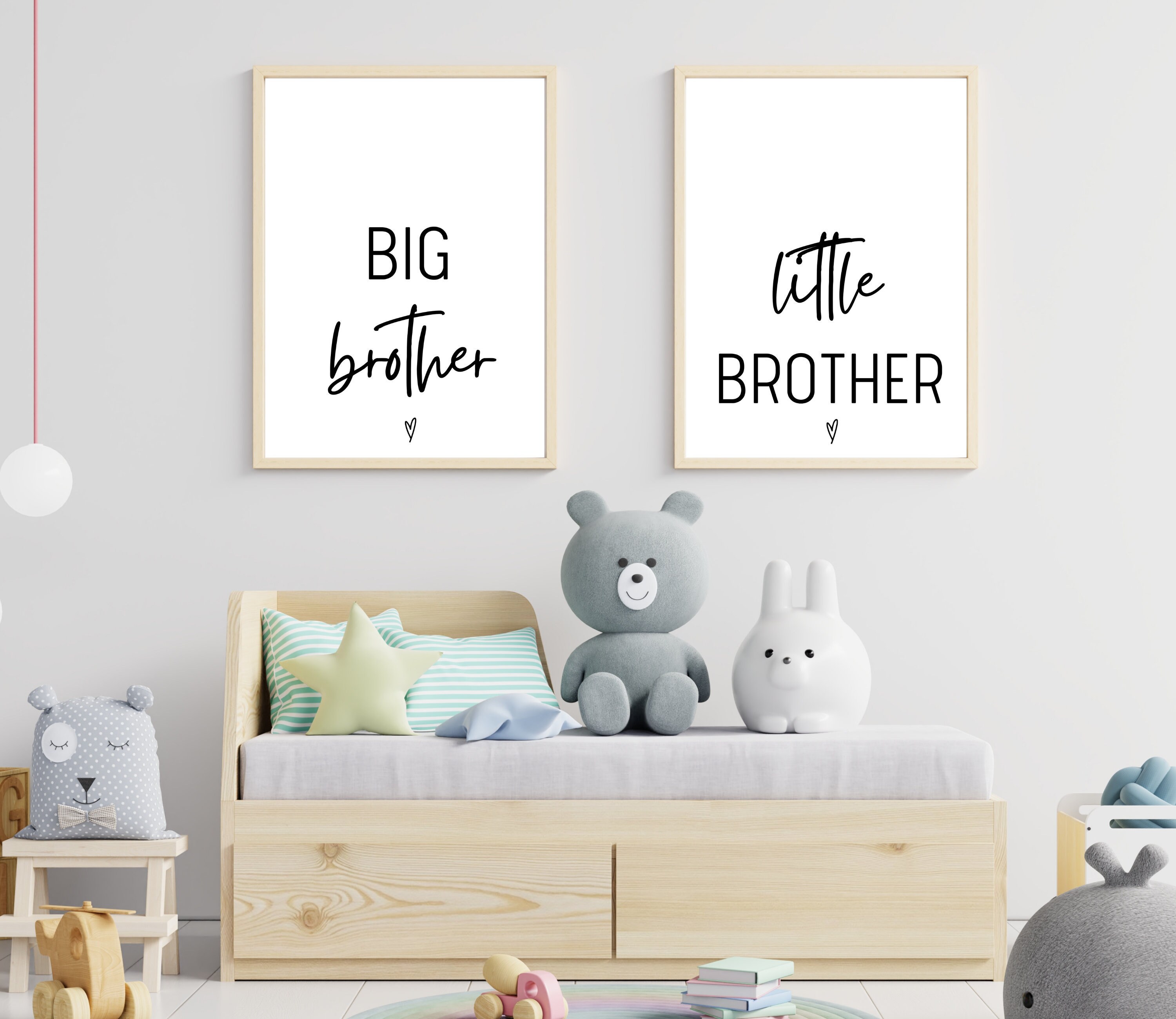 Big Brother Little Brother Prints, Nursery Wall Art, Set of 2, Brothers ...