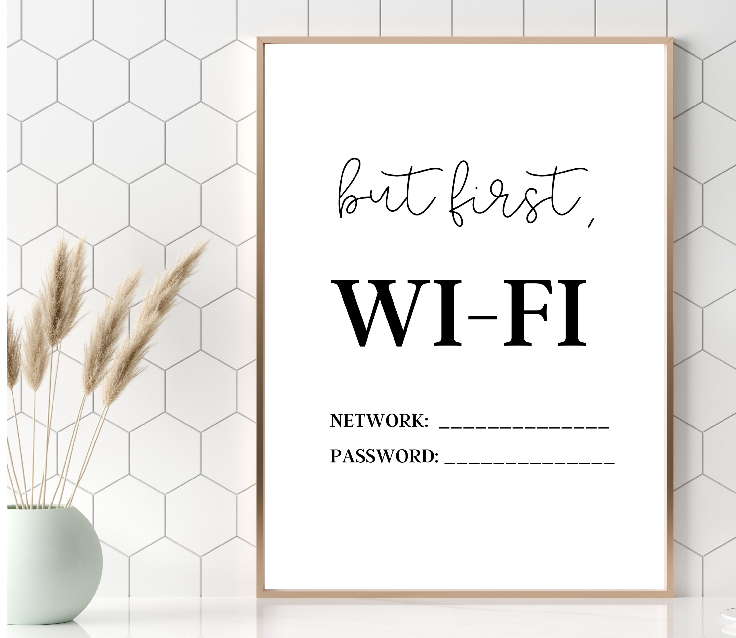 WIFI Password Print, Guest Room Print, but First Wifi Printable, Wifi ...