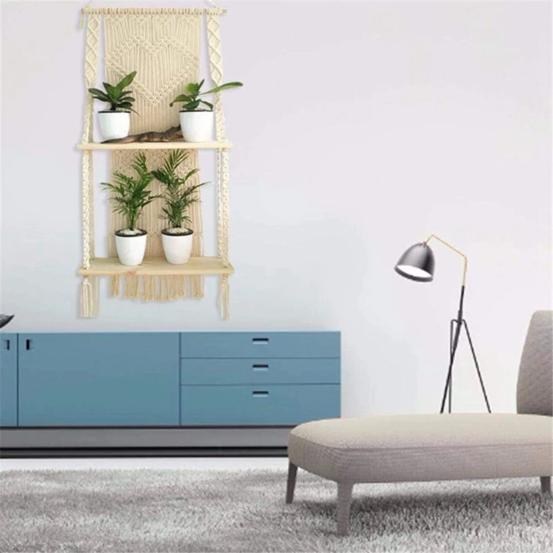 Wall Hanging RackDouble Wooden Plant Rack Handmade Home Wall Etsy