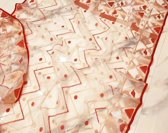 White Dhakai Jamdani Saree: Bengal Handloom, Soft Muslin with Blouse