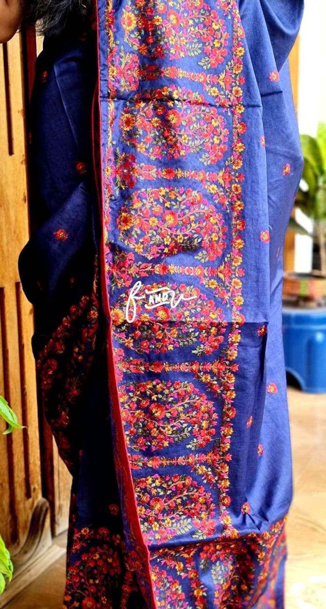 Kashmiri Work Saree Etsy