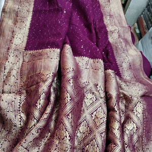 Sari aus reiner Georgette-Folge