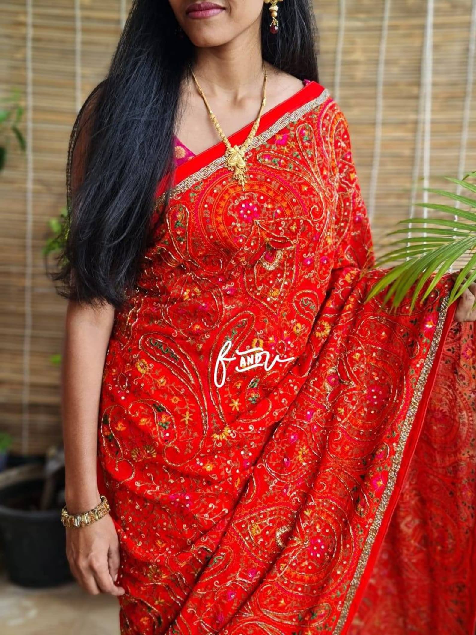 Kashmiri Embroidered Saree Etsy