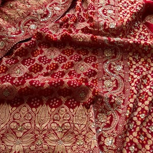 Khaddi Georgette Silk Saree: Antique Jaal Weave, Gotapatti Zardozi Border