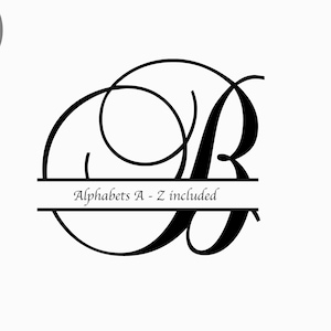 Split Buchstabe Monogramm Rahmen svg, ausgefallenes Script Alphabet Rahmen Monogramm Bundle, Cricut, Silhouette, Glowforge svg/Dxf/Png Sofort download