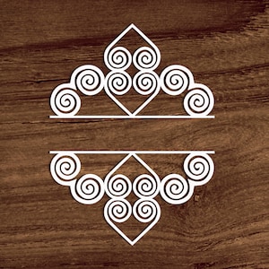 Hmong Border SVG cut file,  Hmong monogram Svg/png/dxf file, Split Hmong name sign svg, Hmong designs Cut file Circut, Hmong motif pattern