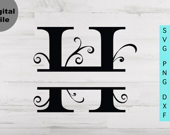 Download Split Letter H Svg Etsy