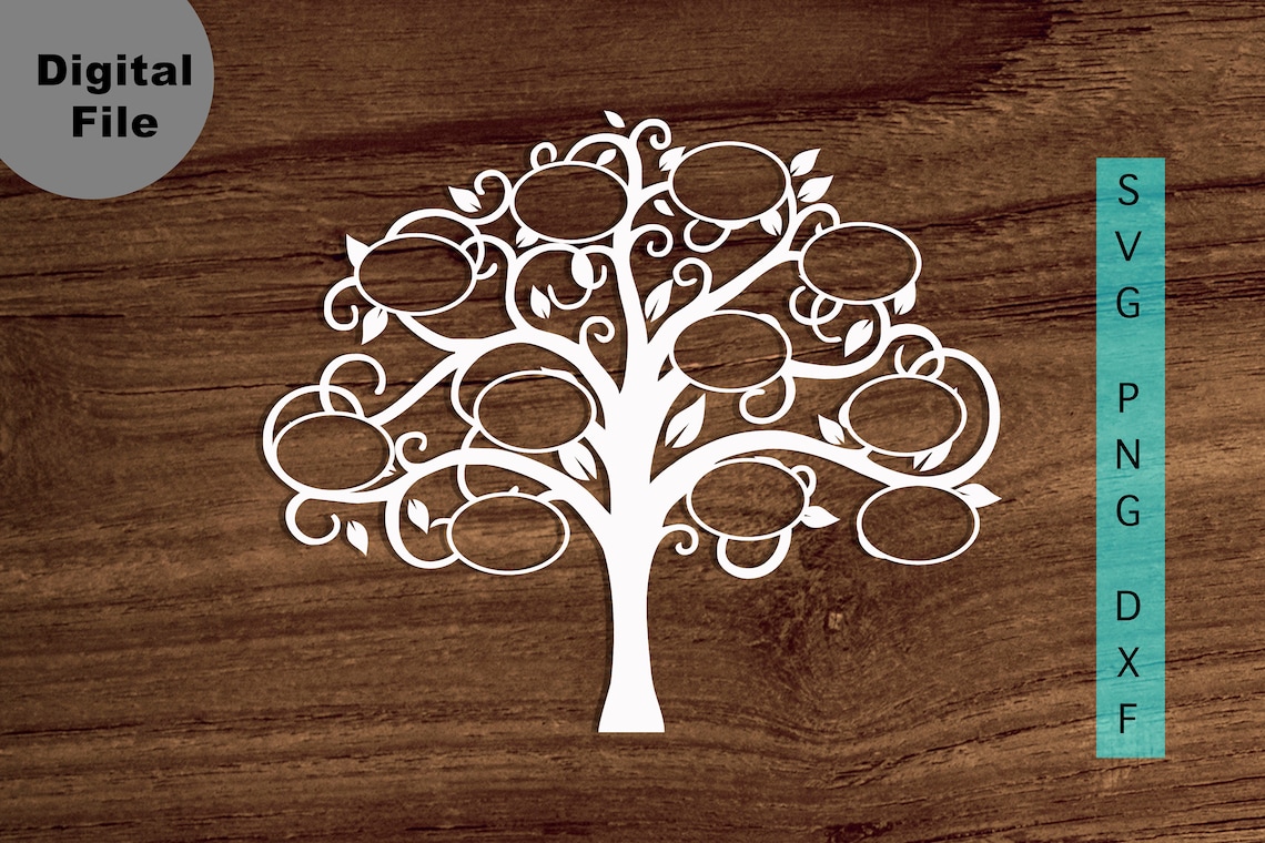Family Tree 11 Members Svg Family Tree Oval Frame Svg/png.dxf | Etsy