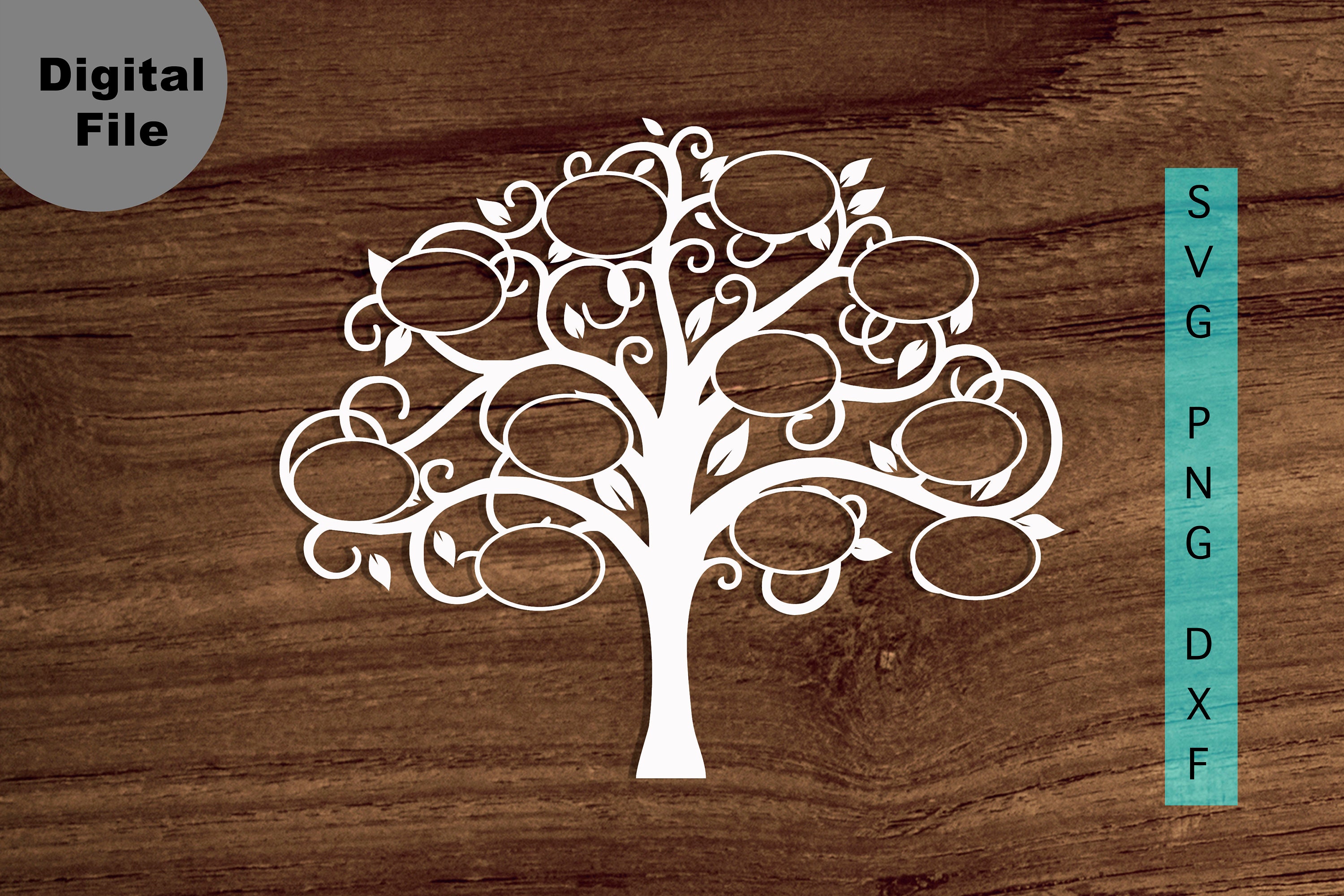 Family Tree 11 members Svg Family Tree Oval frame Svg/png.dxf | Etsy