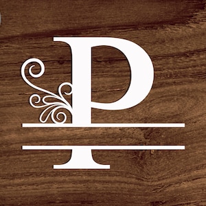 Split Letter P SVG/PNG/DXF, Alphabet P Monogram frame, Instant Download for Circut & Silhouette, Fancy Monogram font P svg, Laser cut file