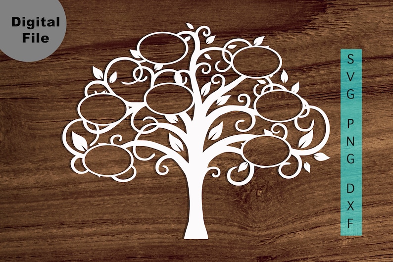 Family Tree 7 Members Svg Family Tree Oval Frame Svg/png.dxf - Etsy