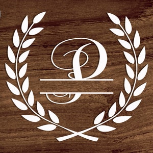 Split Letter Monogram SVG, Family Monogram Svg/png.dxf file, Monogram Alphabet P Frame file for Circut, Monogram P wreath SVG file