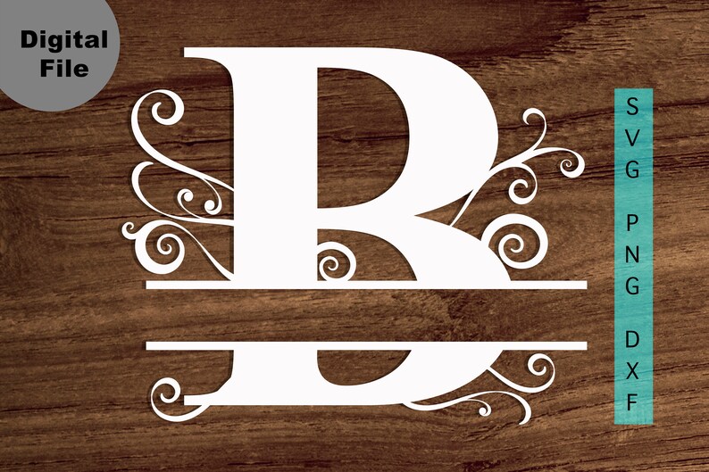 Download Floral Split Monogram Frame B Svg Split Letter B Svg/png ...
