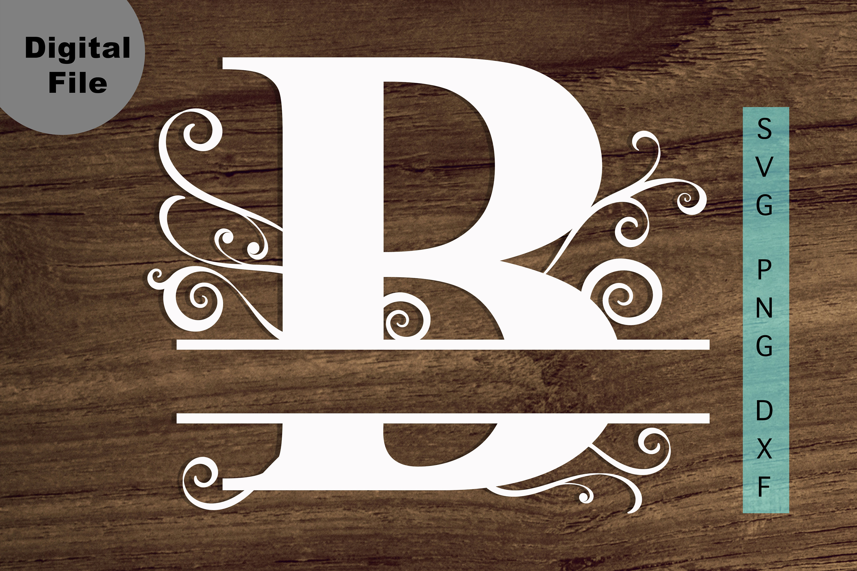Download Floral Split Monogram Frame B Svg Split Letter B Svg Png Dxf Etsy