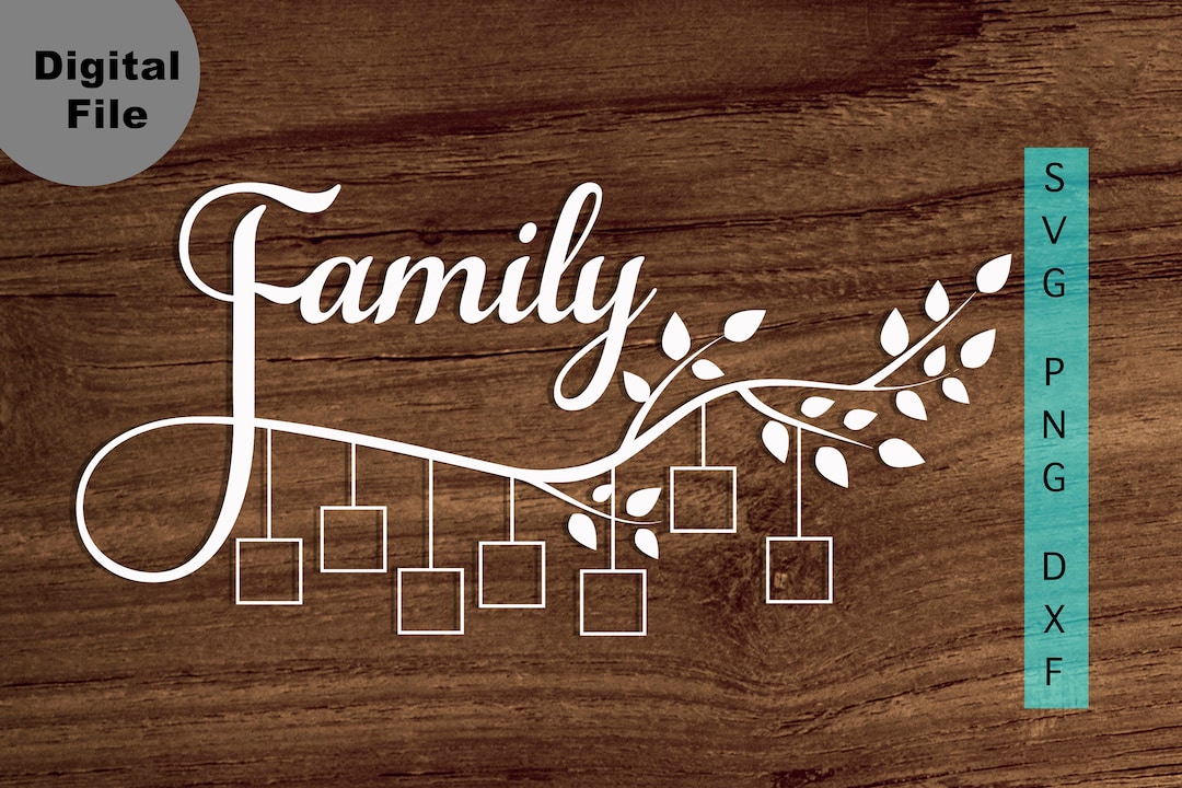 Family Tree 7 Members Svg, Family Tree Branch Square Frame Svg/png/dxf ...