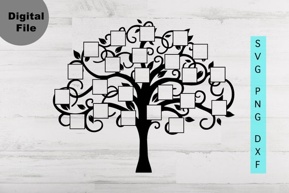 Plantilla de árbol genealógico Archivo Svg/png/dxf, Árbol genealógico 23  miembros Svg, Archivo svg de reunión familiar para Circut, Archivo SVG de árbol  genealógico para 23 nombres -  España