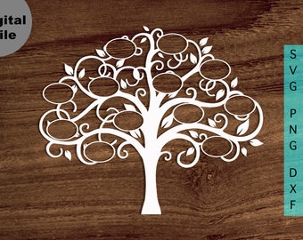 Family Tree 12 members Svg, Family Tree Oval frame Svg/png.dxf file, Family reunion svg file for Circut, Family Tree SVG File for 12 names