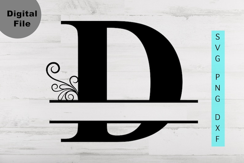 Split Monogram D SVG/PNG/DXF Alphabet D Monogram Frame | Etsy