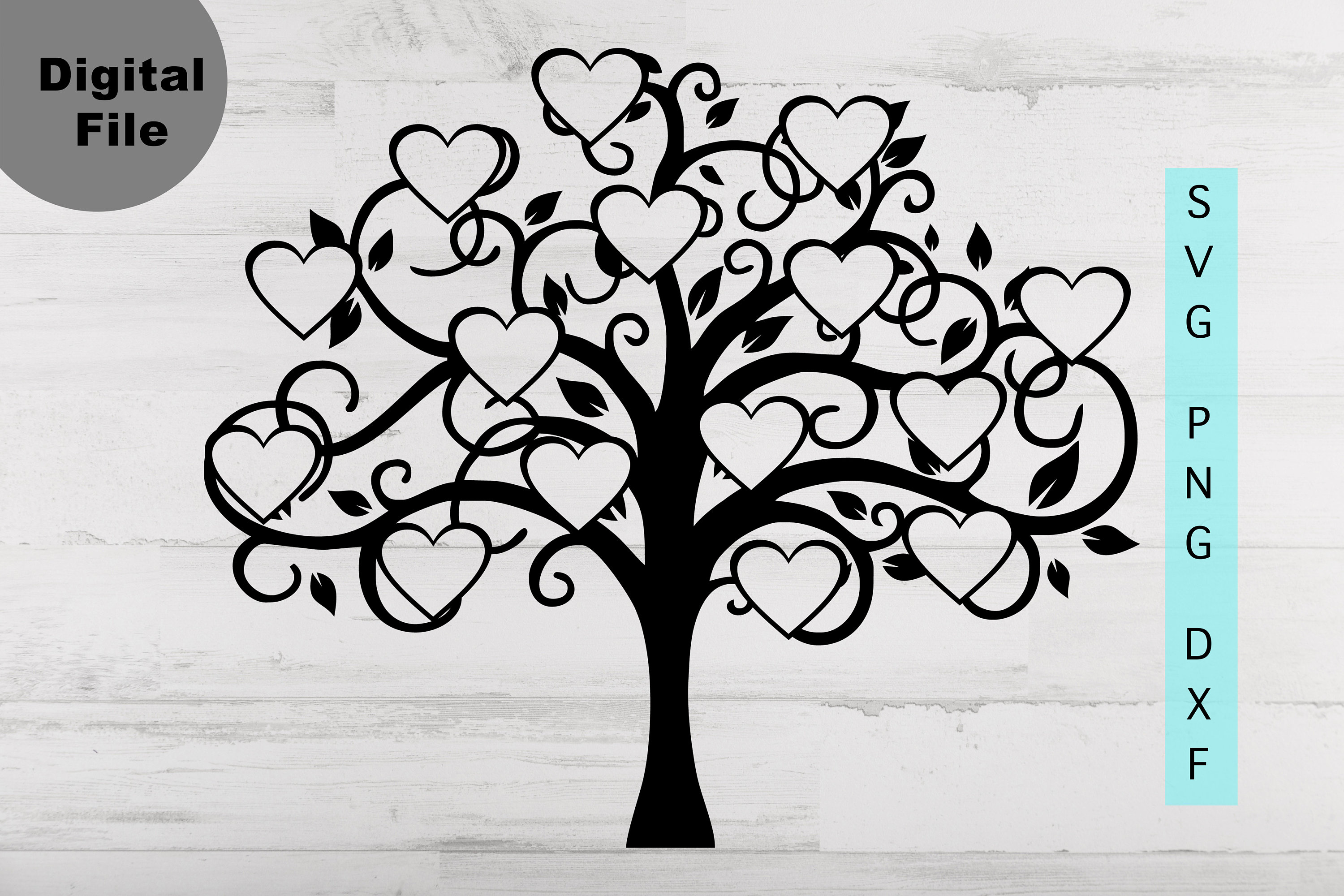 Download Family Tree 15 members Svg Family Heart Tree Svg/png.dxf ...