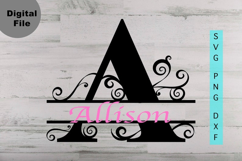 Download Split Monogram A Frame Svg Single Letter A Svg/png.dxf file | Etsy