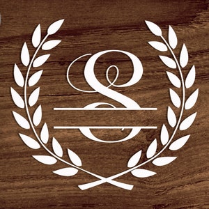 Split Letter Monogramm SVG, Familie Monogramm Svg/png.dxf Datei, Monogramm Alphabet S Rahmendatei für Circut, Monogramm S Kranz SVG Datei
