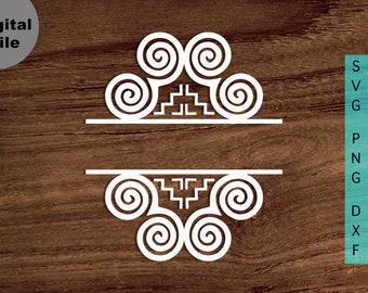 Archivo de corte Hmong SVG, archivo Hmong monogram Svg / png / dxf, Split Hmong name sign svg, diseños Hmong Cortar archivo Circut, Hmong motif descarga instantánea