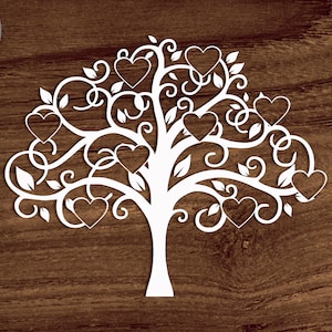 Arbre généalogique 9 membres Svg, Family Heart Tree Svg/png.dxf fichier, Réunion de famille svg fichier pour Circut, Family Tree SVG File pour 9 noms