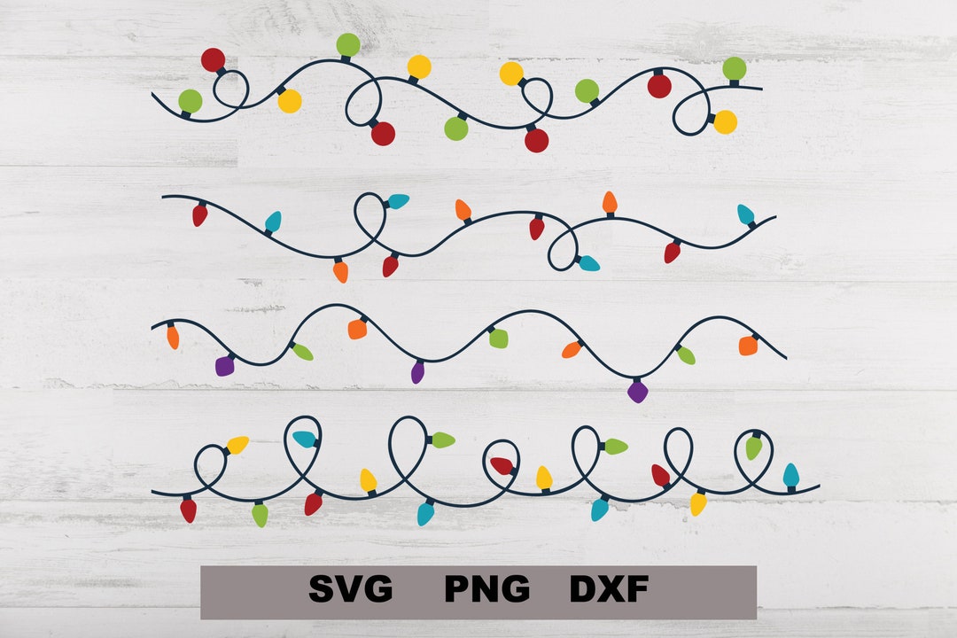 Christmas Lights SVG, Christmas String Lights Svg, Christmas Decor SVG ... image.