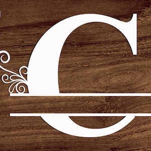 Split Monogram C SVG/PNG/DXF, Alphabet C Monogram frame, Instant Download for Circut & Silhouette, Fancy Monogram police svg, Laser cut file